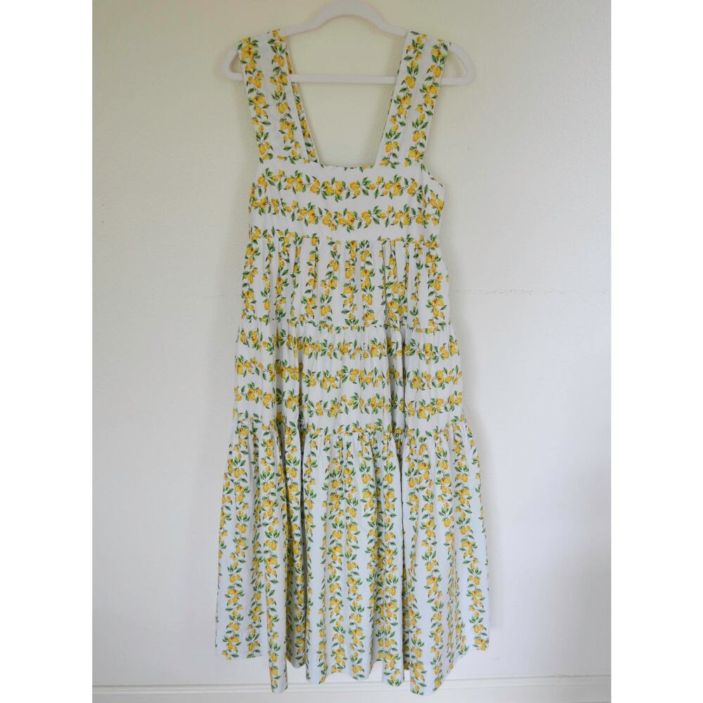 Anthropologie Yellow Floral Cotton Midi Dress - Picture 2 of 6